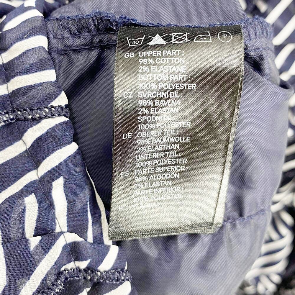 H&M Navy Blue Striped Empire Waist Sleeveless Mini Dress - Picture 9 of 10